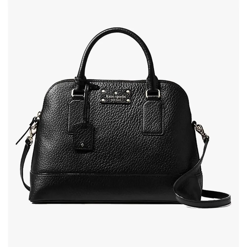 Kate Spade New York Wellesley Rachelle Leather Satchel/Crossbody Black/Black